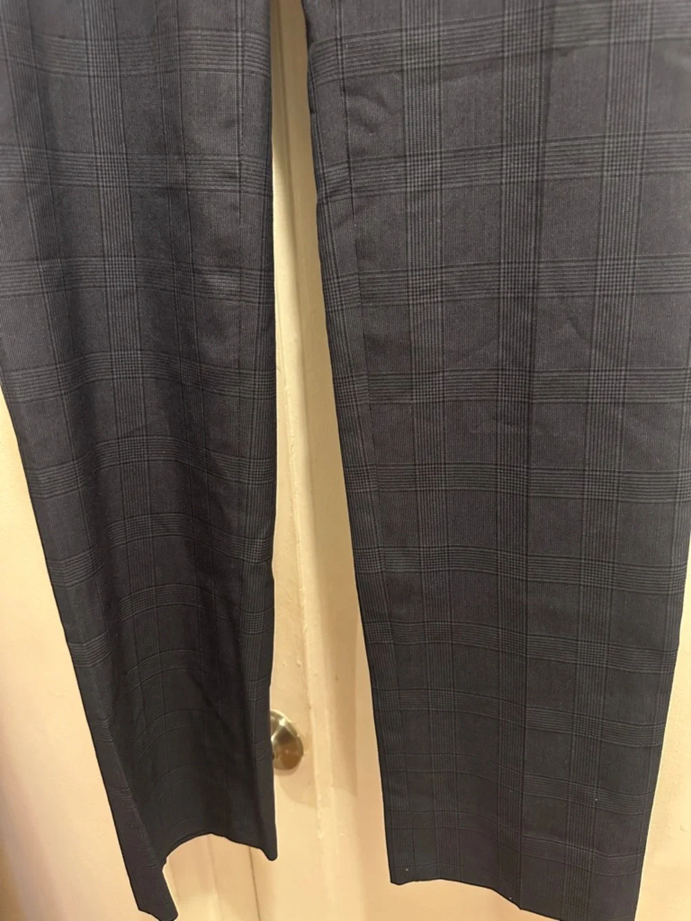 Banana Republic Men's Navy Windowpane Dress Pants Preloved